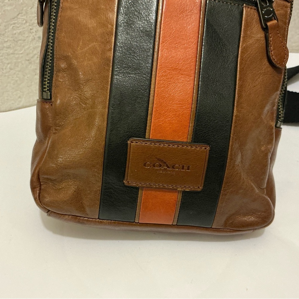 Coach Leather Varsity Stripe Campus Pack Backpack Retail $375 - Picture 7 of 9